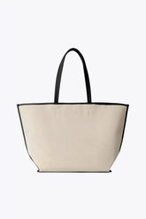 The Canvas and Leather Tote in Black